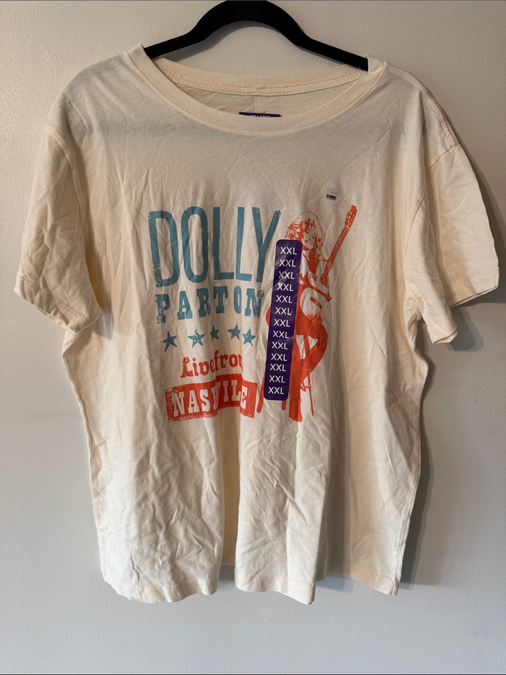 Dolly Parton Nashville Graphic Tee - Cream with Teal & Orange